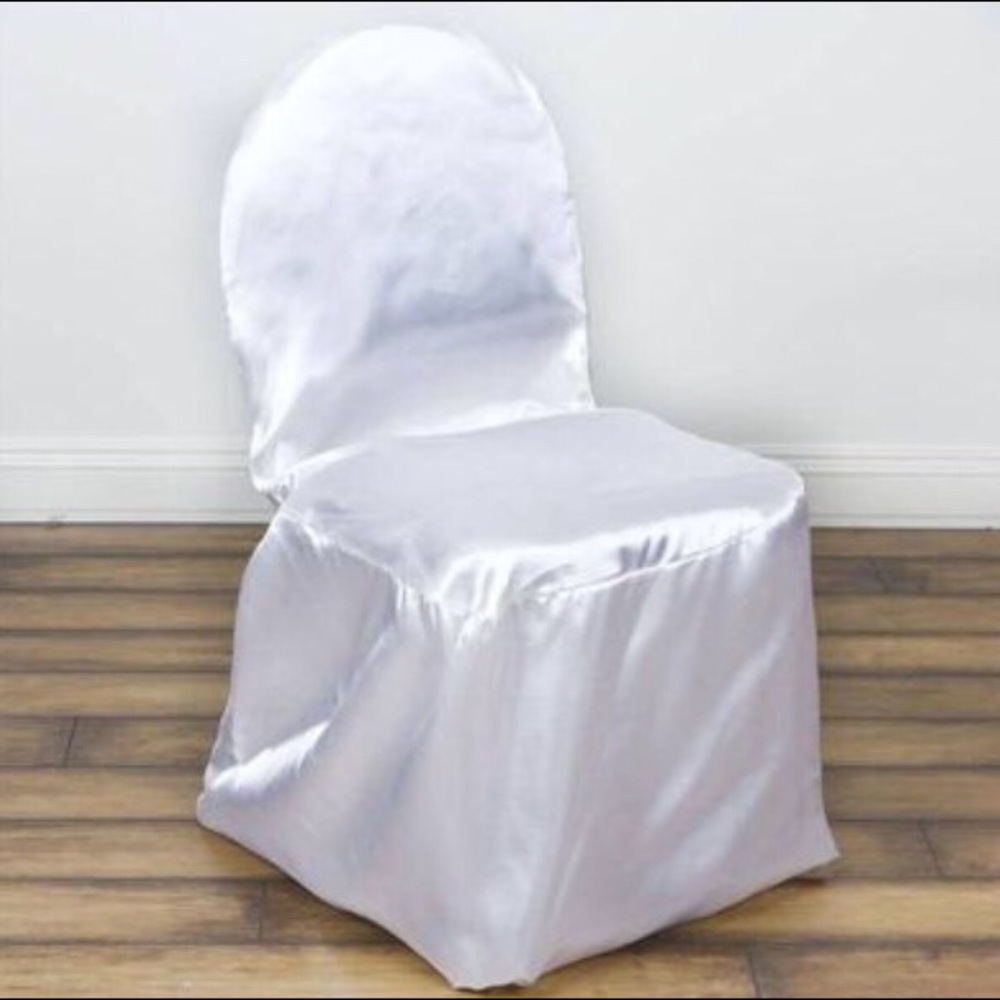 White Satin Banquet Chair Covers (85)